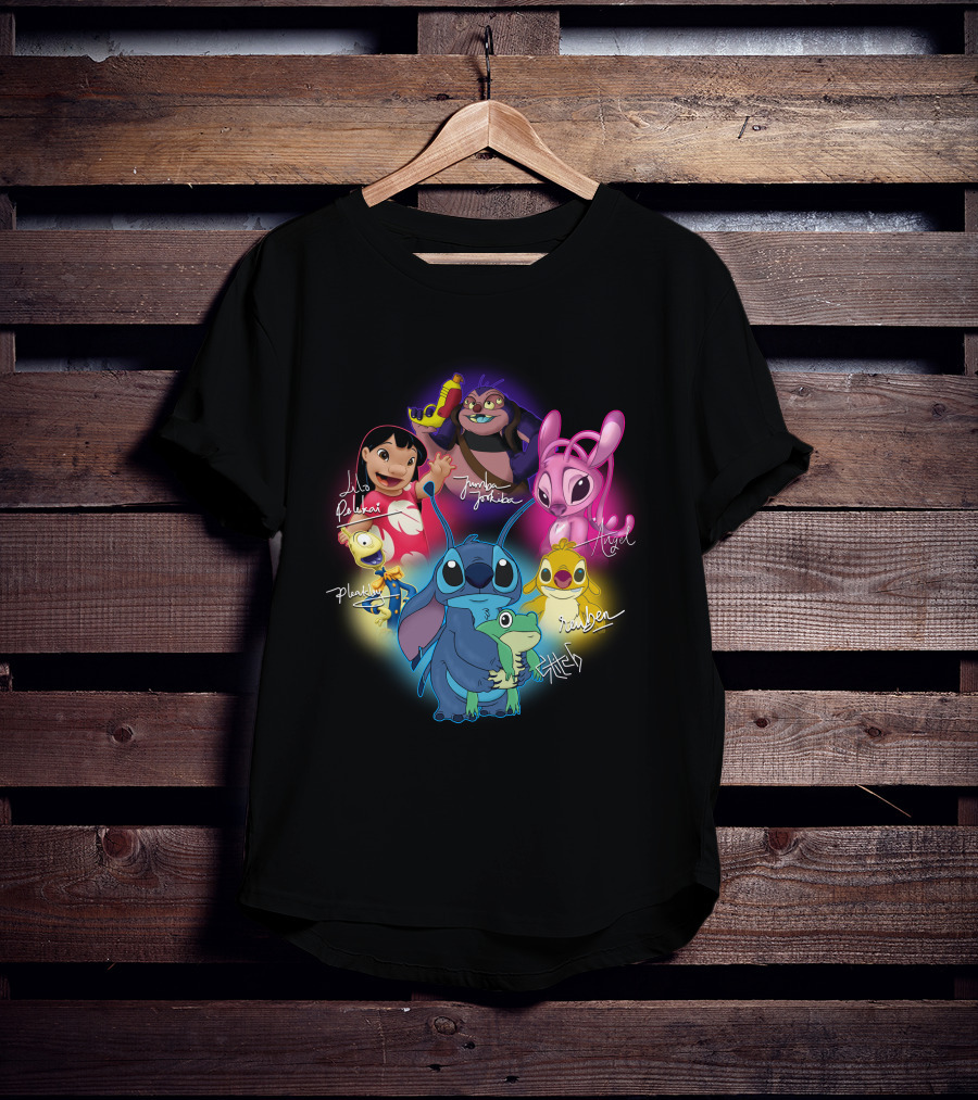 Lilo Pleakley Jumbo Jookiba Angel Scrump Stitch Reuben T-Shirt