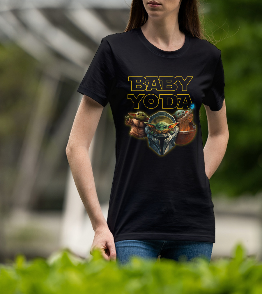 BABY YODA Star Wars The Mandalorian Grogu Trio T-Shirt