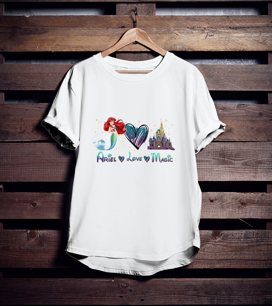 Ariel Love Magic Heart Castle Disney T-Shirt