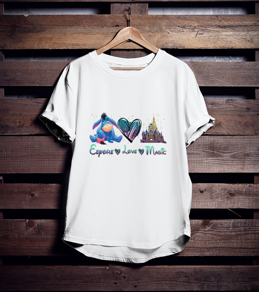 Eeyore Love Magic Heart And Castle T-Shirt