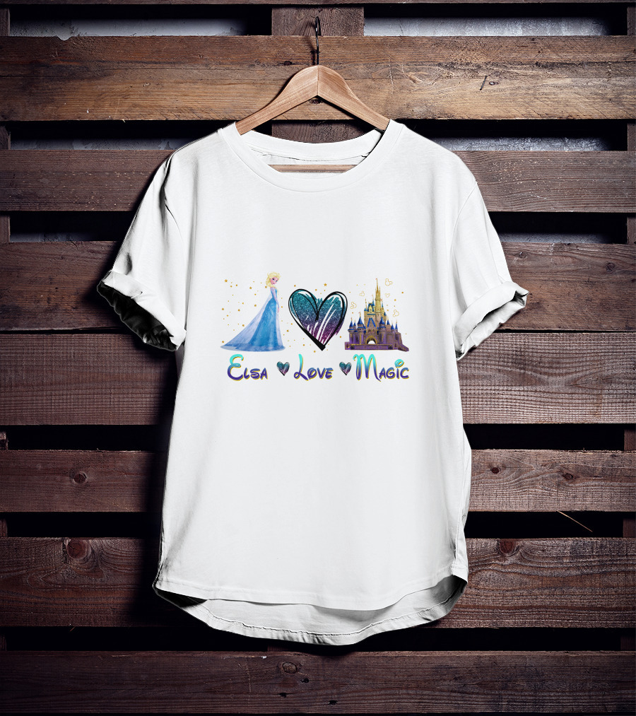 Elsa Love Magic Heart Castle Fantasy T-Shirt