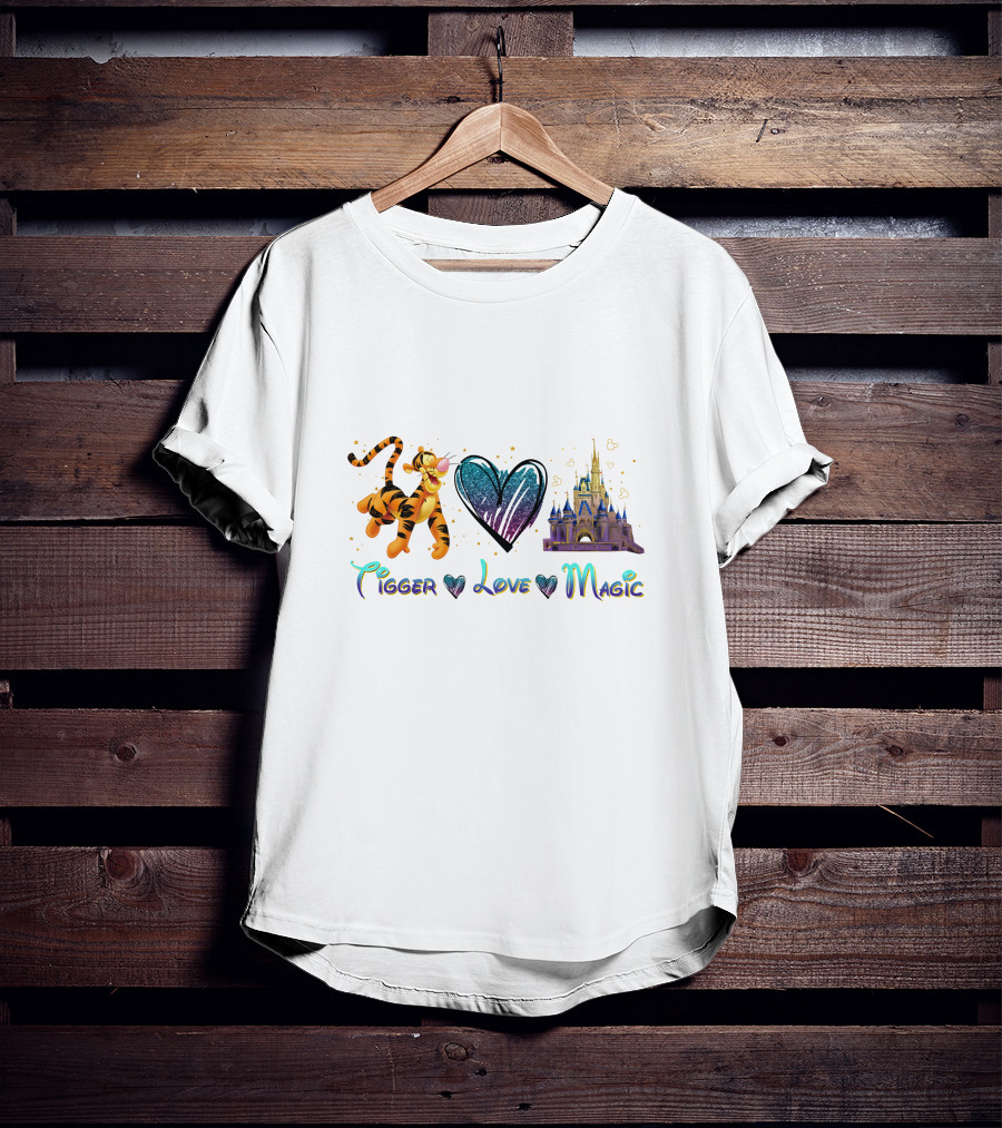Tigger Love Magic Heart Castle T-Shirt