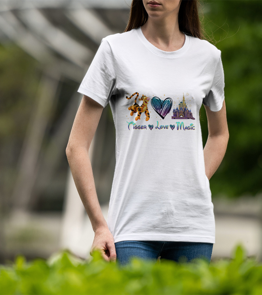 Tigger Love Magic Heart Castle T-Shirt