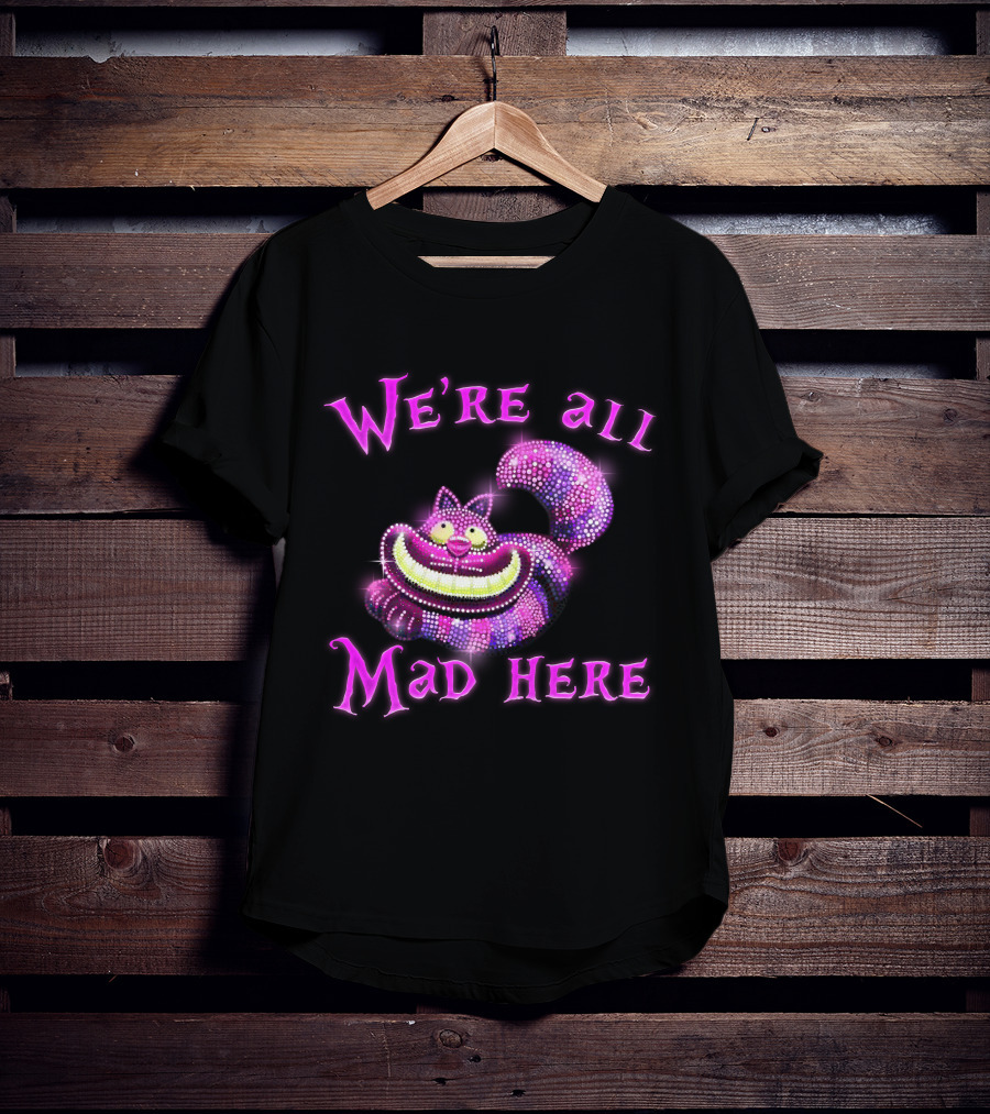 We're All Mad Here Cheshire Cat Crystal T-Shirt