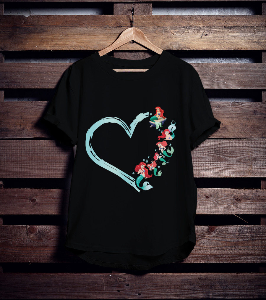 Ariel Heart Shaped Mermaid Collection T-Shirt