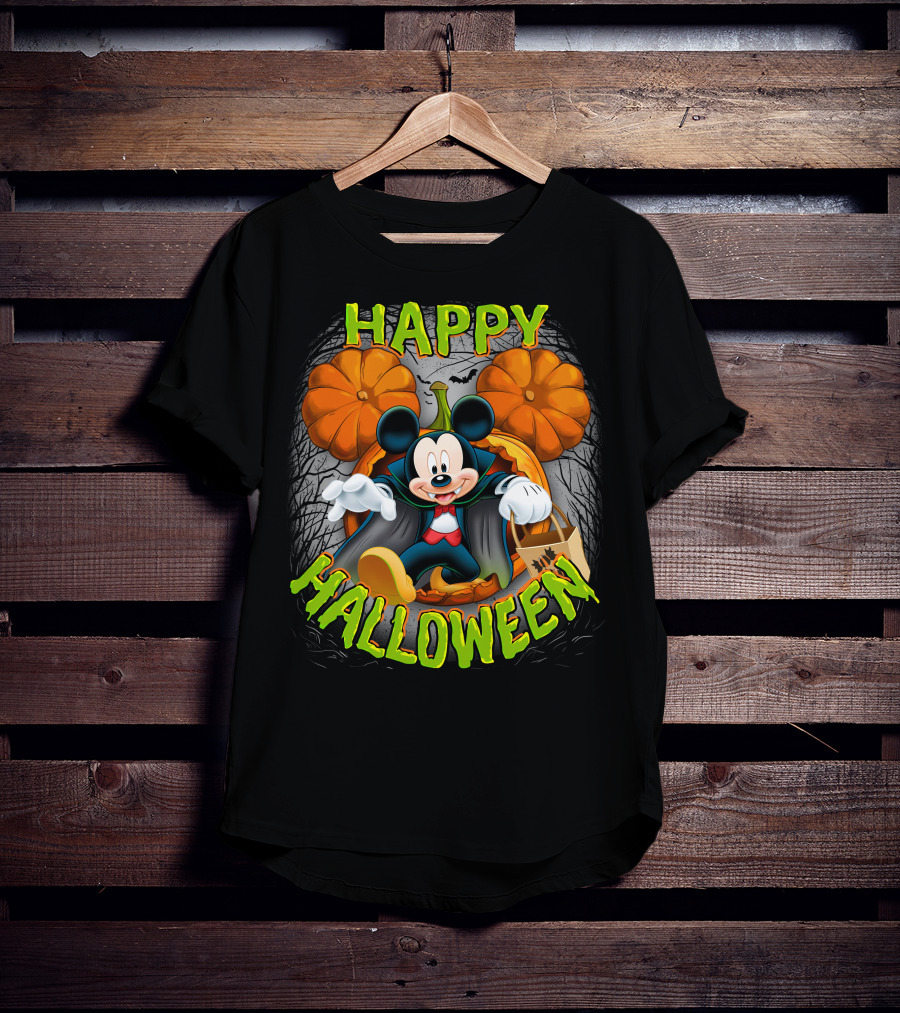 Happy Halloween Mickey Pumpkin Trick-or-Treating T-Shirt