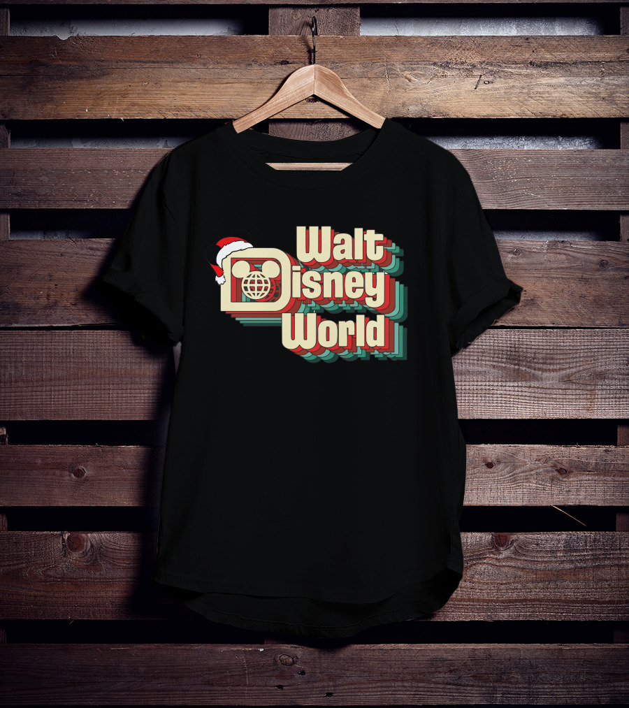 Walt Disney World Christmas Mickey Ears Santa Hat T-Shirt