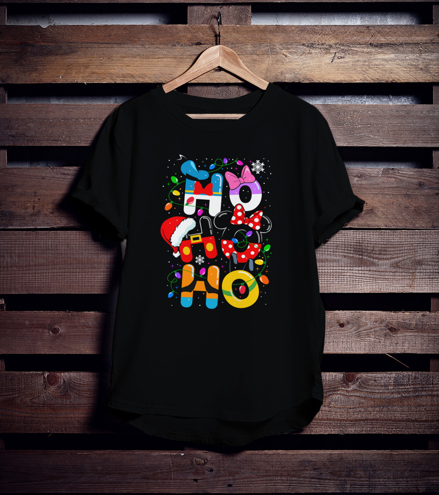 MK HHH Christmas Disney Characters Holiday Ho Ho Ho T-Shirt