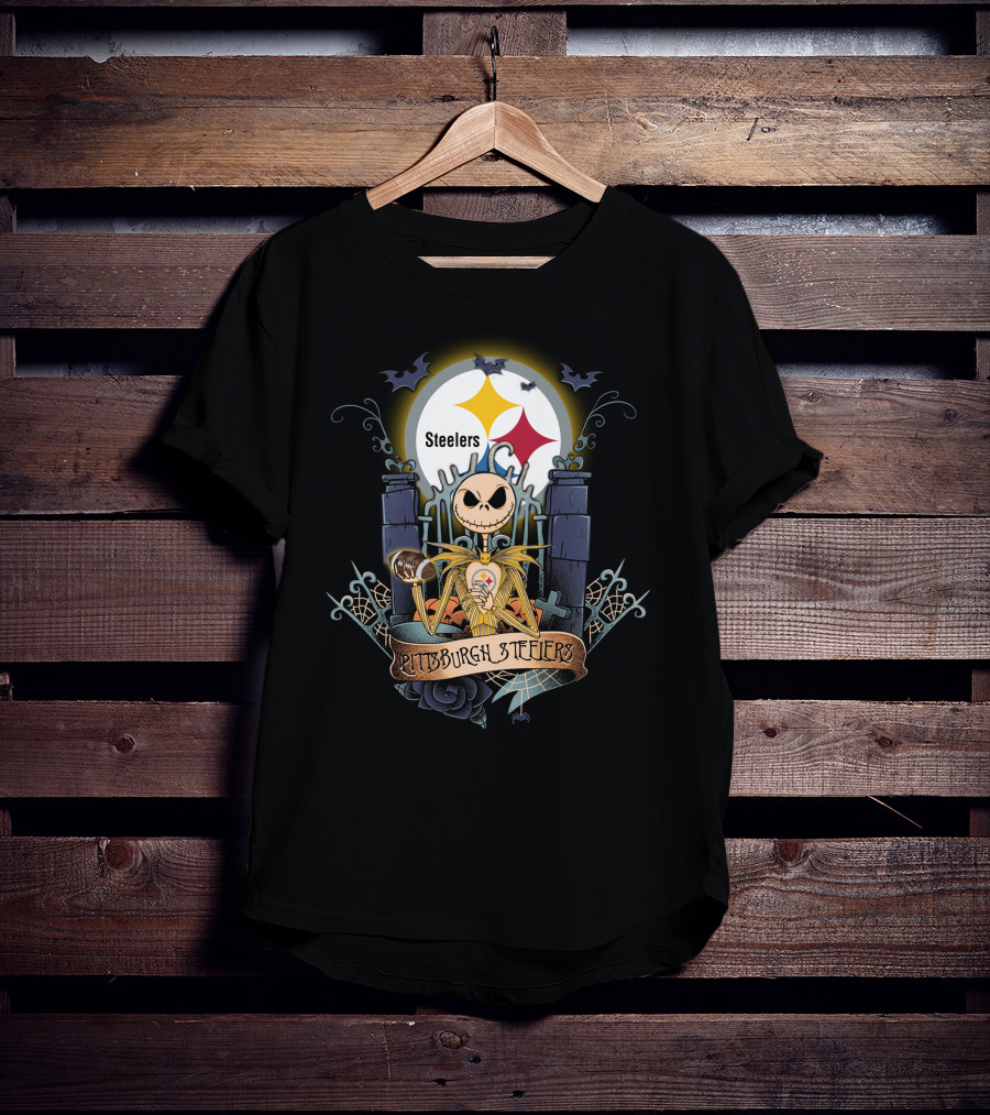 Pittsburgh Steelers Jack Skellington Crossover Halloween T-Shirt