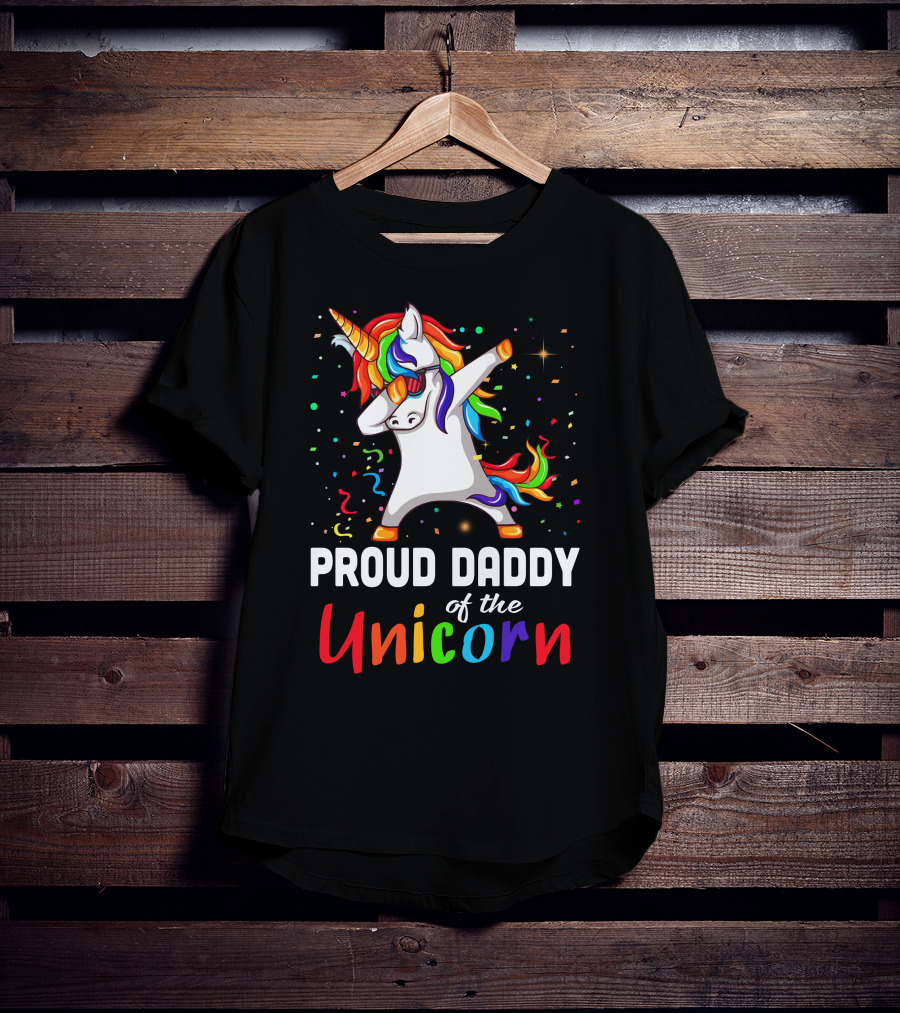 Proud Daddy Of The Rainbow Unicorn T-Shirt