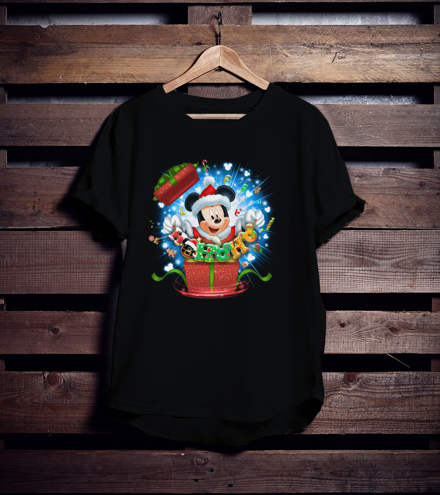 Mickey Christmas Magic Present Explosion T-Shirt