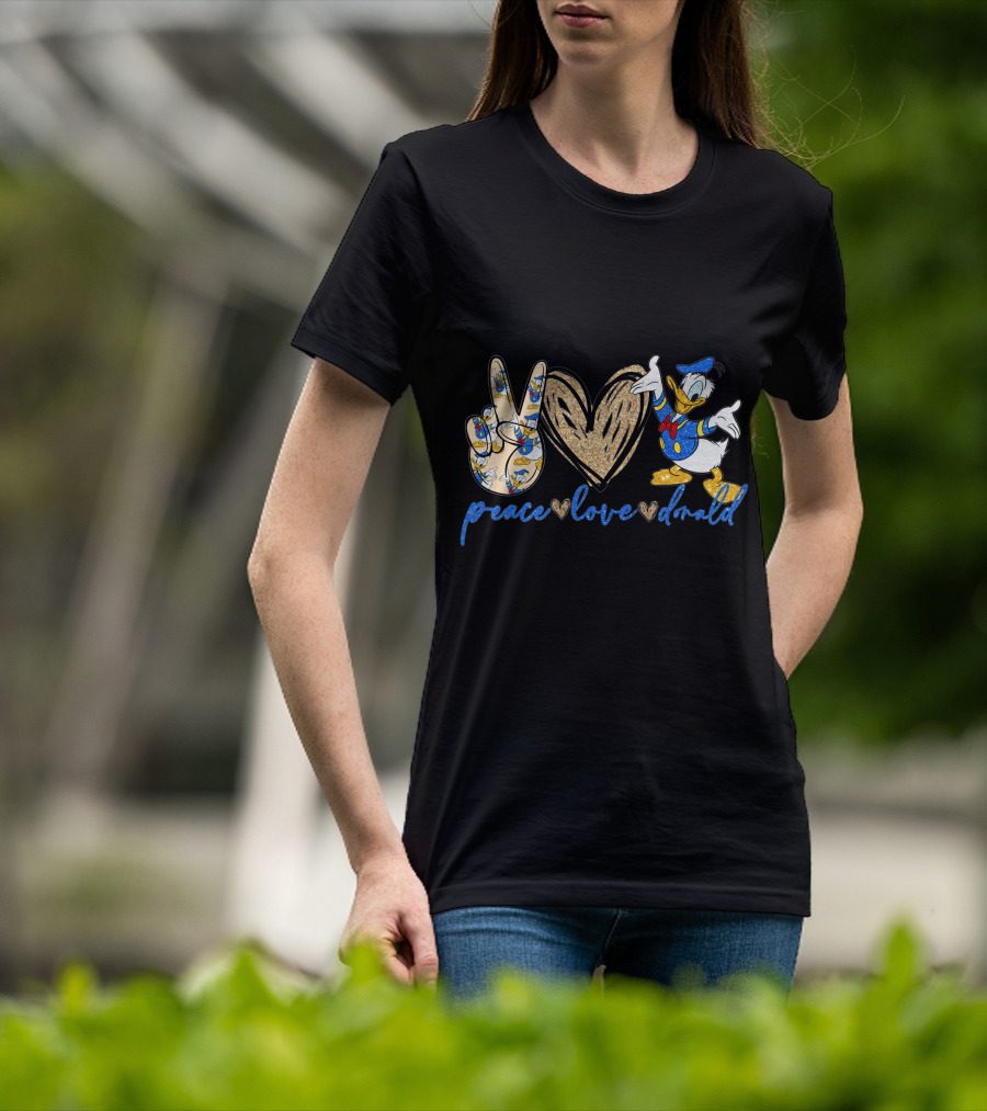 Peace Love Donald Duck Iconic Character T-Shirt
