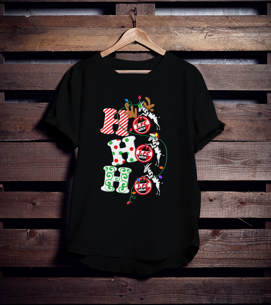 1. FC Köln HoHoHo Christmas Reindeer Lights T-Shirt