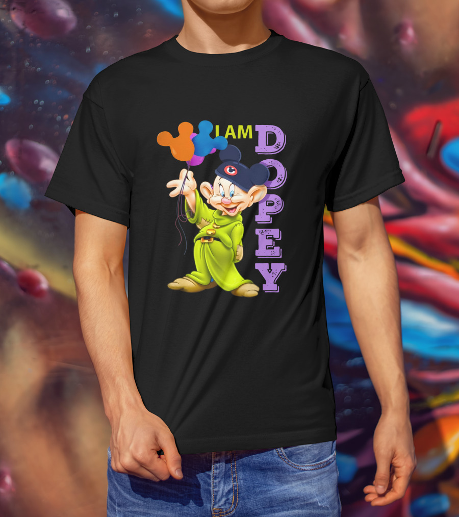 I Am Dopey Disney Character With Mickey Ears And Balloons T-Shirt