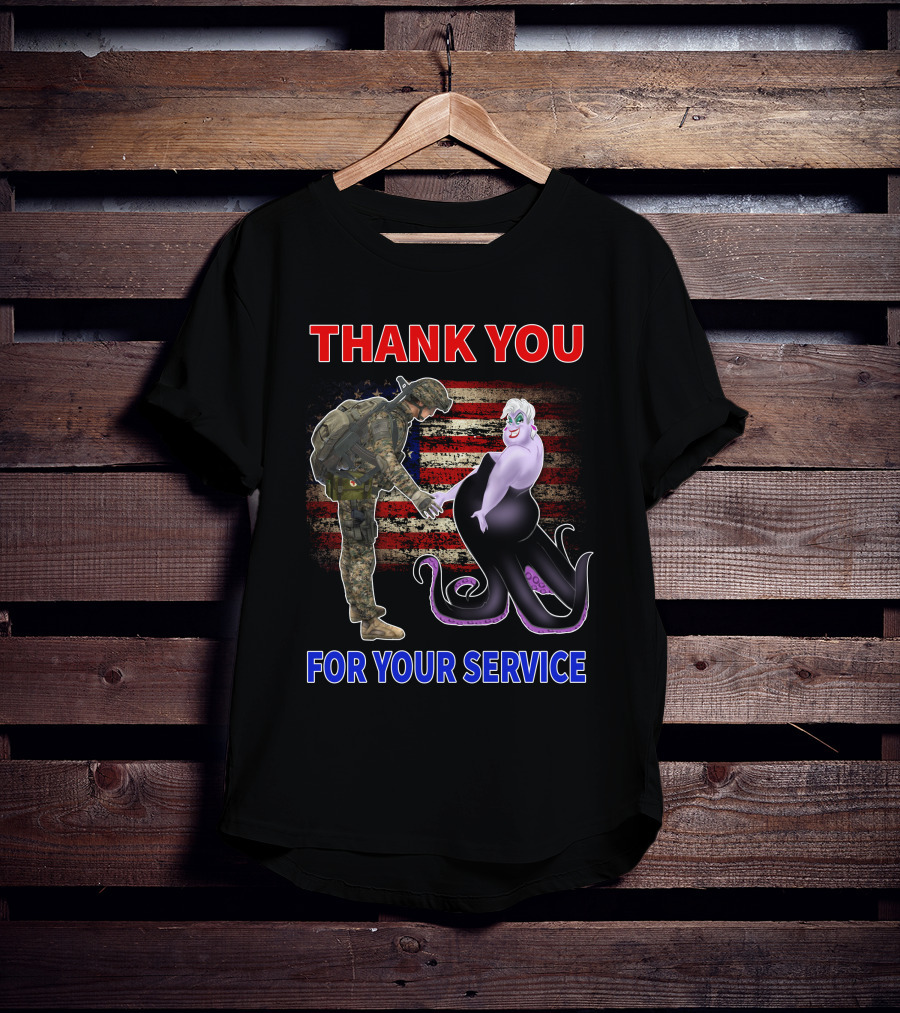 Thank You For Your Service Ursula Soldier American Flag T-Shirt
