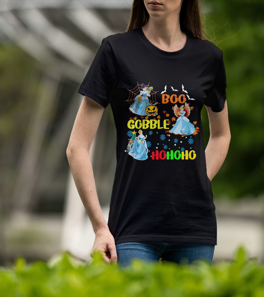 Cinderella Boo Gobble HoHoHo HalloThanksMas Holiday Mashup T-Shirt