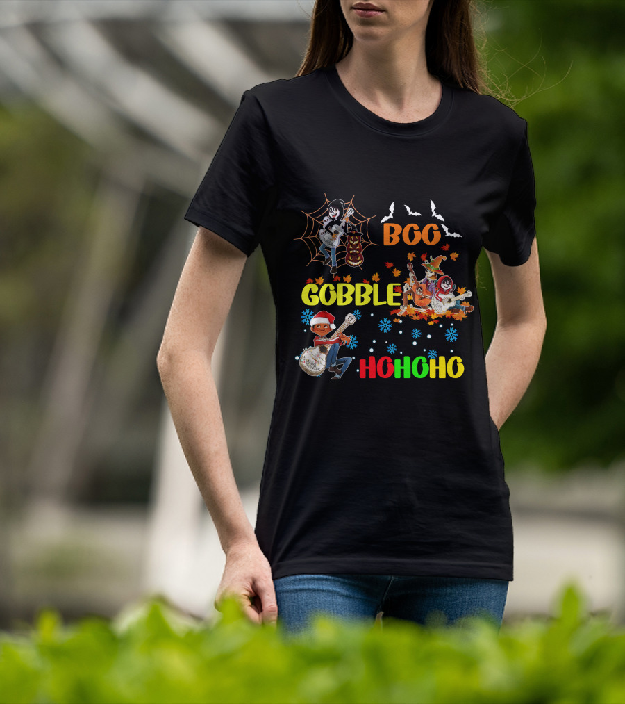 Boo Gobble HoHoHo Coco HalloThanksMas T-Shirt