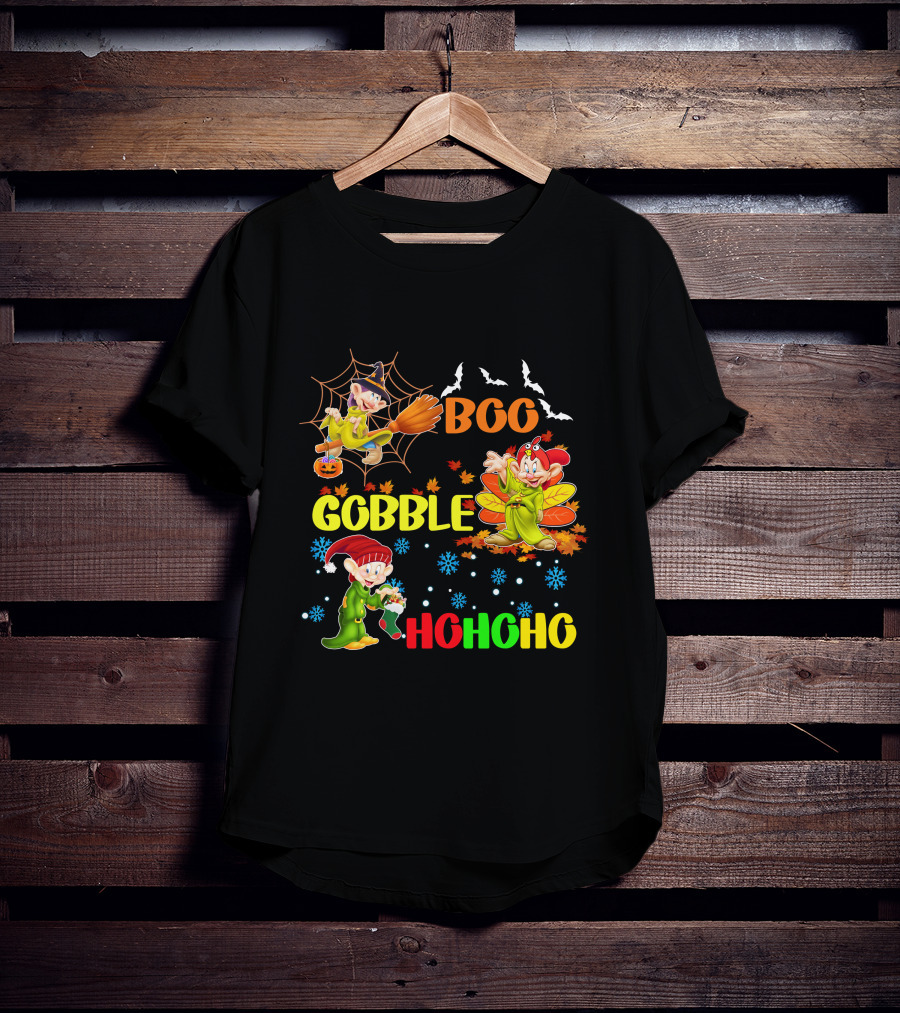 Dopey Boo Gobble HoHoHo HalloThanksMas T-Shirt