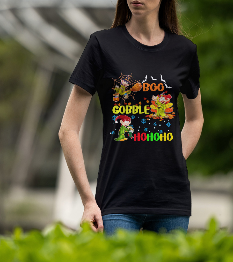 Dopey Boo Gobble HoHoHo HalloThanksMas T-Shirt
