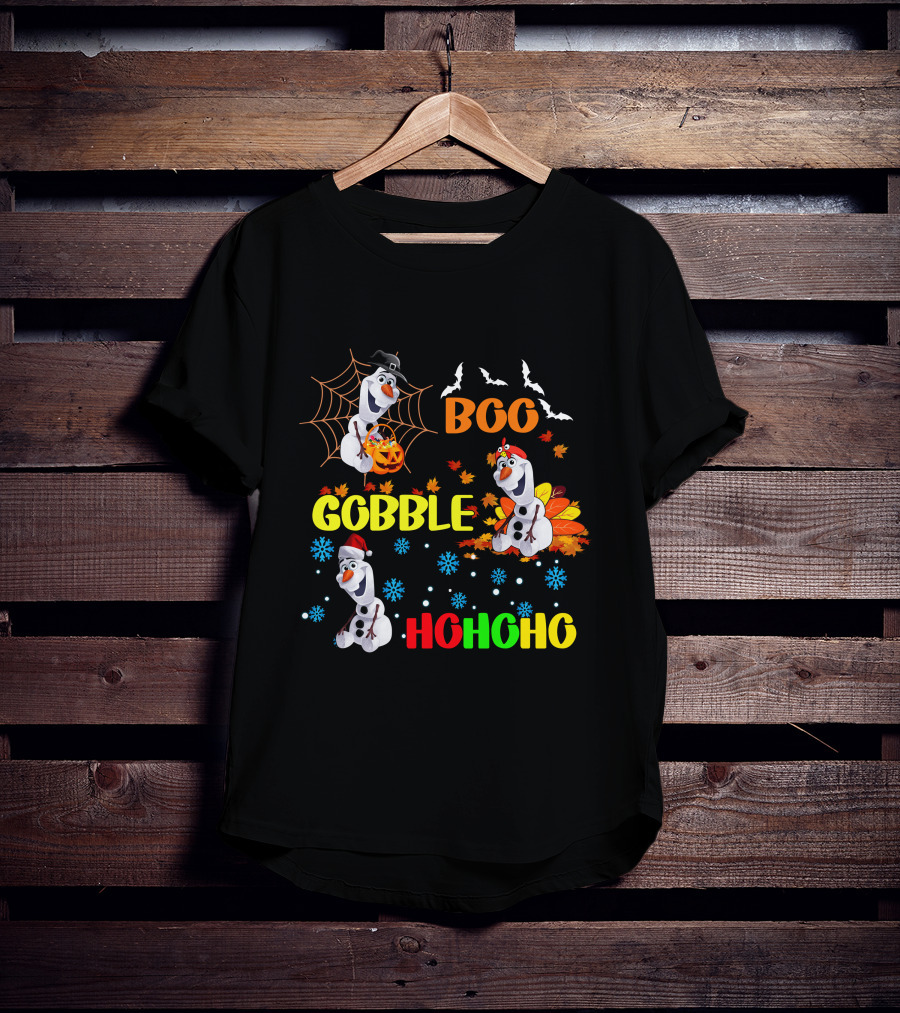 Olaf Boo Gobble HoHoHo HalloThanksMas T-Shirt