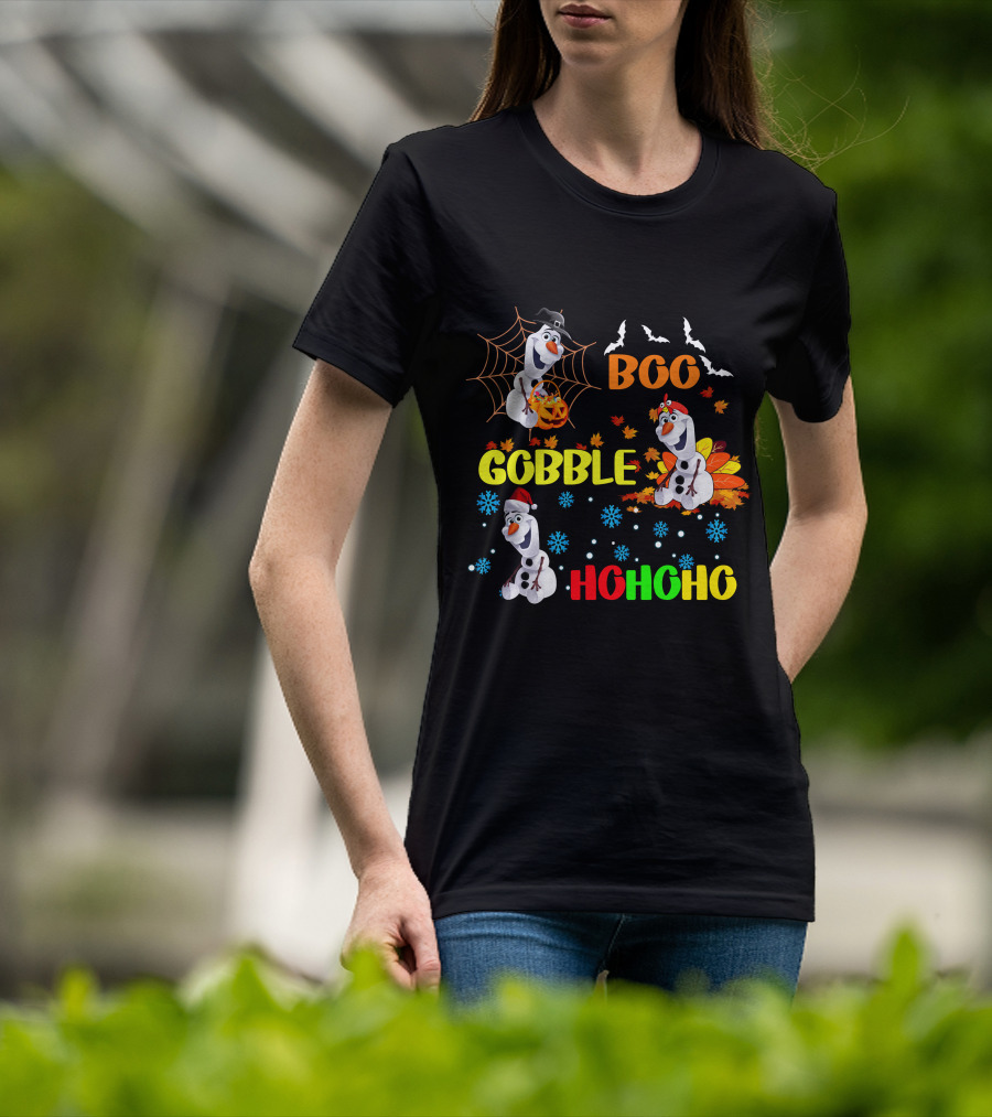 Olaf Boo Gobble HoHoHo HalloThanksMas T-Shirt