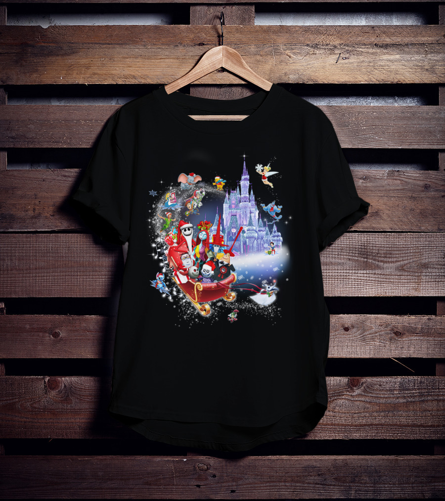 Jack Christmas Nightmare Before Christmas Disney Castle Crossover T-Shirt