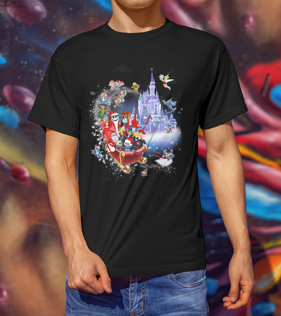 Jack Christmas Nightmare Before Christmas Disney Castle Crossover T-Shirt