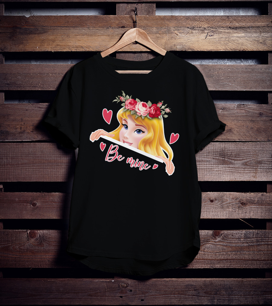 Be Mine Aurora Flower Crown Hearts T-Shirt