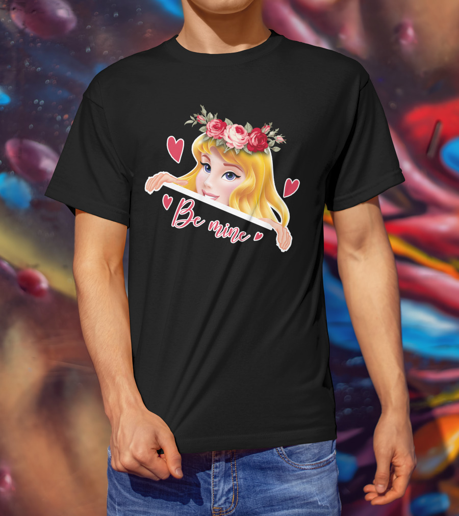 Be Mine Aurora Flower Crown Hearts T-Shirt