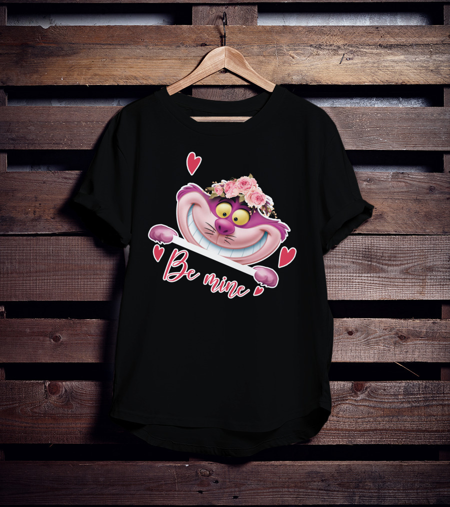 Cheshire Be Mine Valentine's Day Flower Crown Hearts T-Shirt