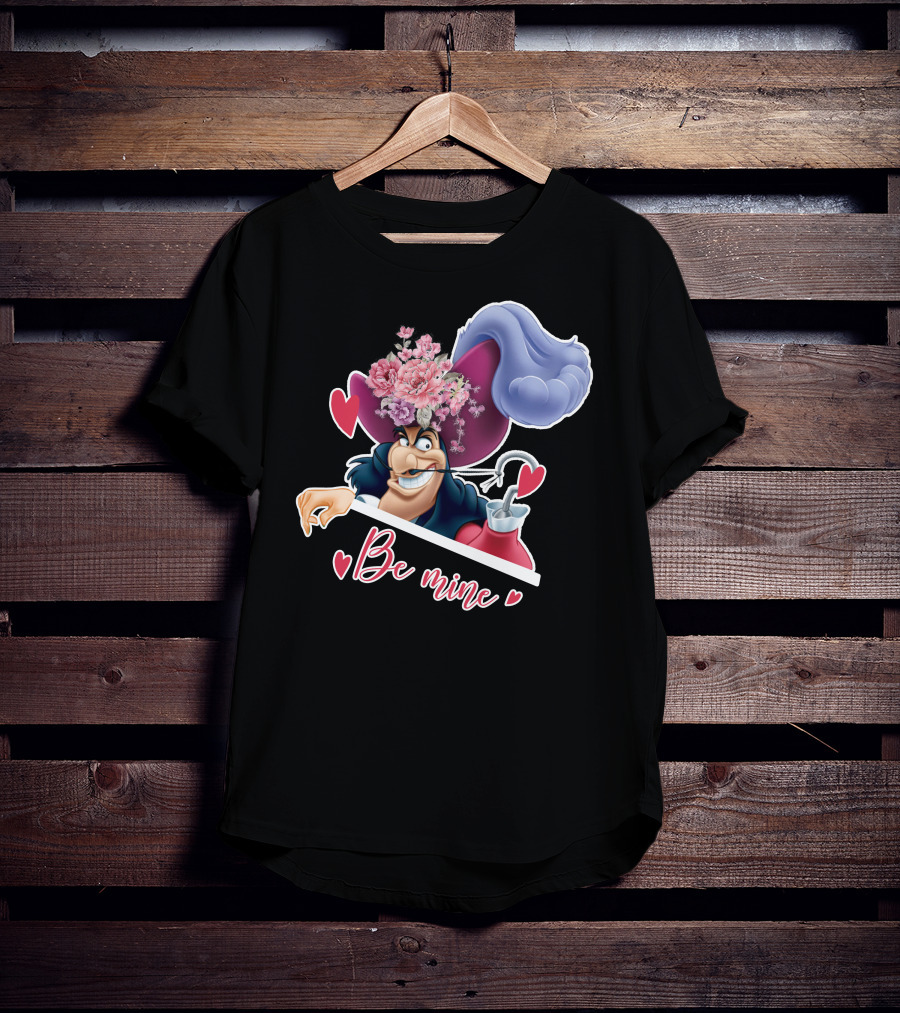 Be Mine Hook Captain Valentine's Day Flowers T-Shirt