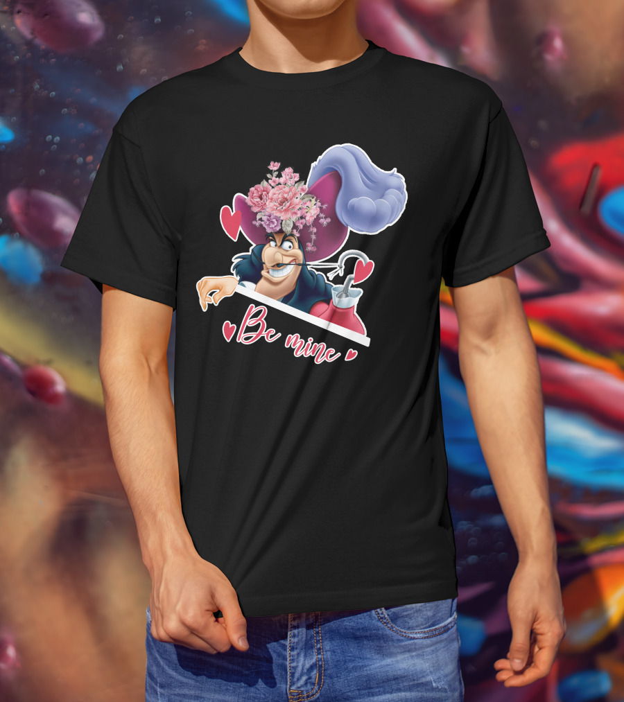 Be Mine Hook Captain Valentine's Day Flowers T-Shirt