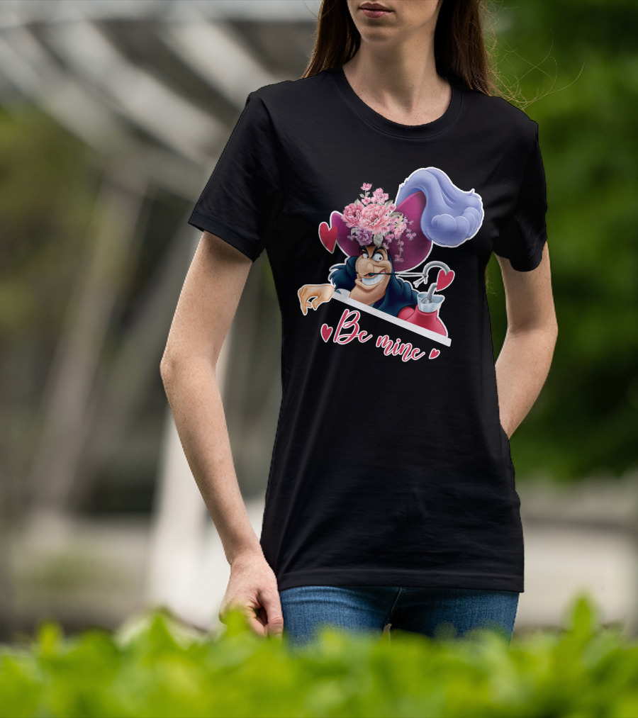 Be Mine Hook Captain Valentine's Day Flowers T-Shirt