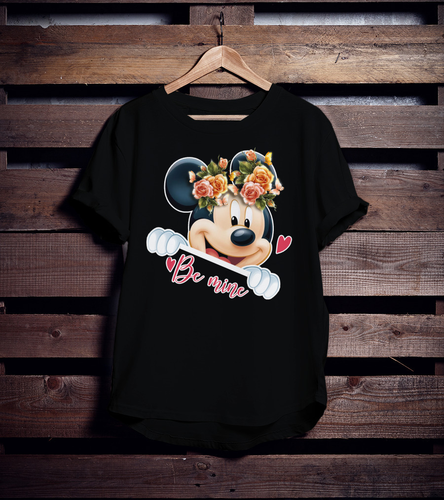 Mickey Be Mine Floral Heart T-Shirt