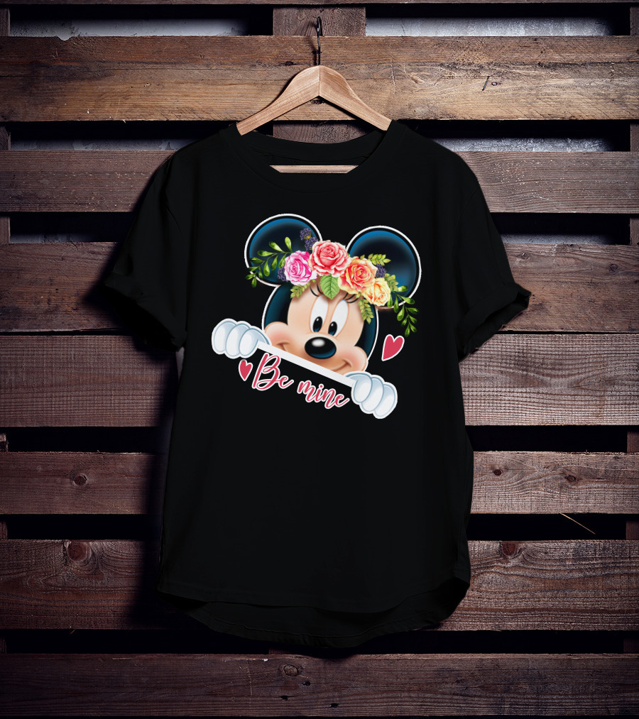 Minnie Mouse Be Mine Floral Hearts T-Shirt
