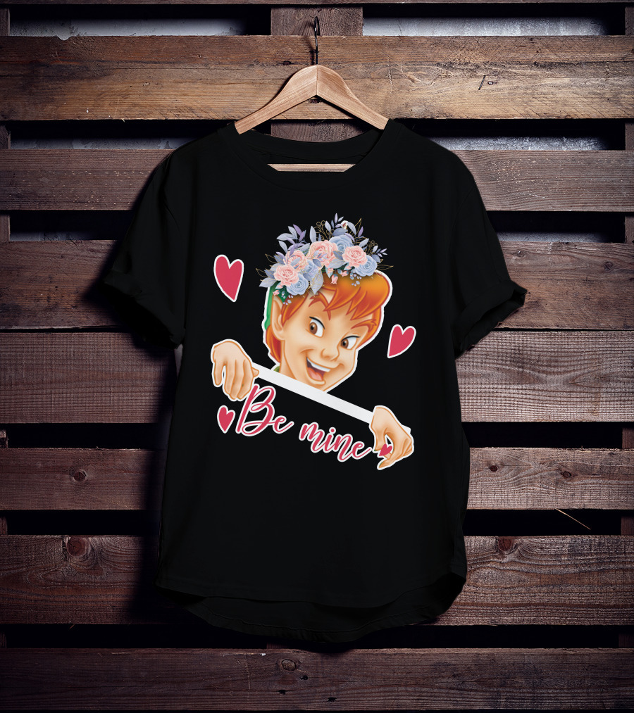 Peter Pan Be Mine Hearts Floral Crown T-Shirt