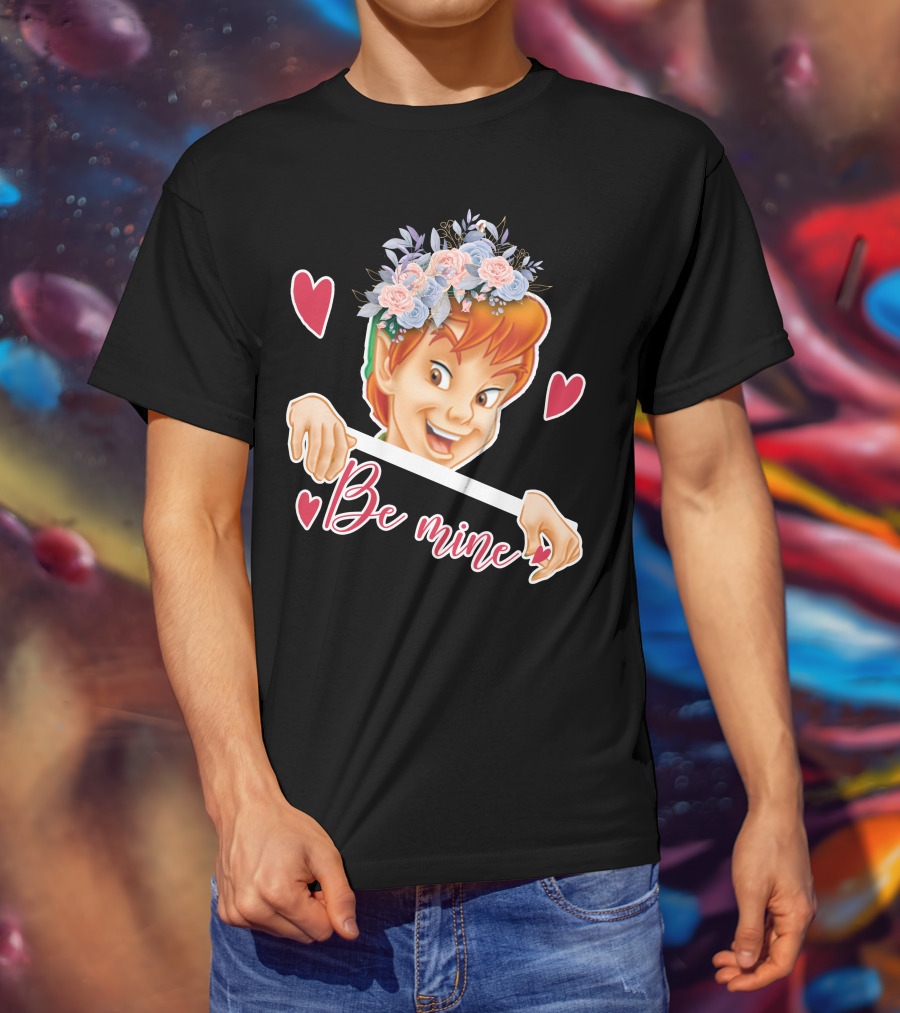 Peter Pan Be Mine Hearts Floral Crown T-Shirt
