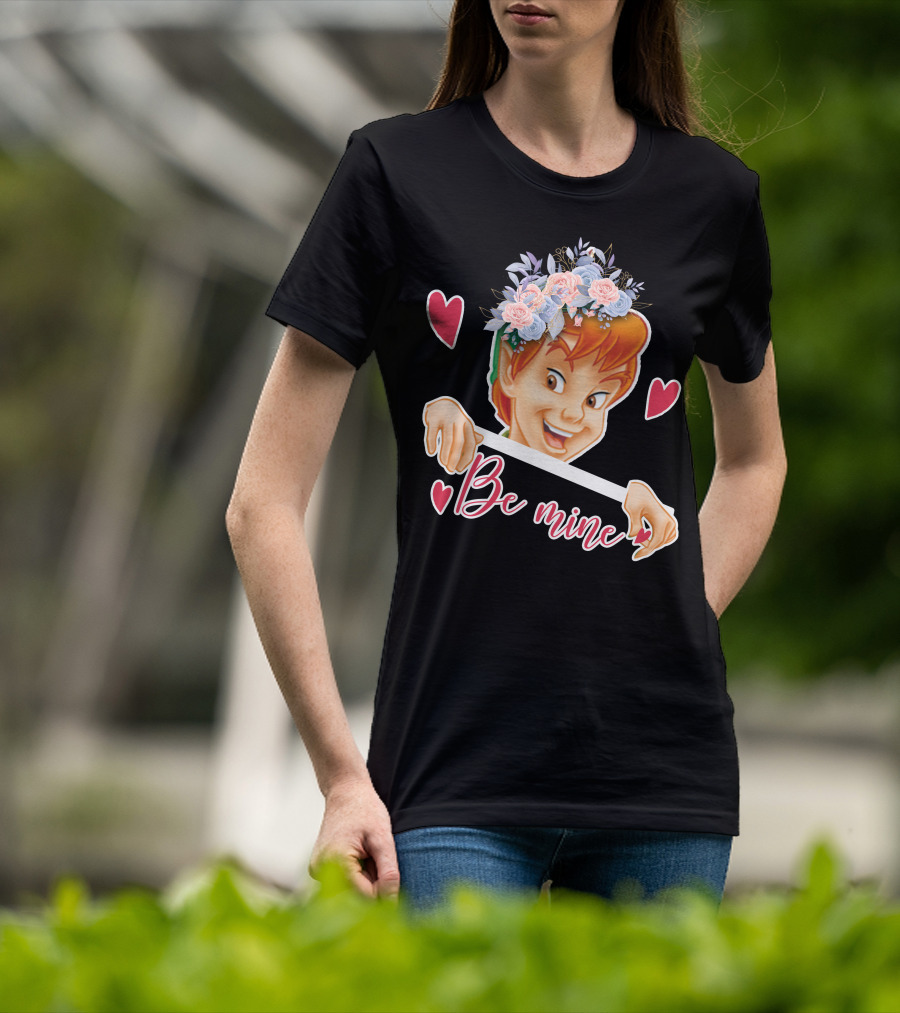 Peter Pan Be Mine Hearts Floral Crown T-Shirt