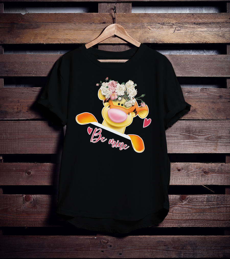 Tigger Be Mine With Flower Crown Valentine's Hearts T-Shirt