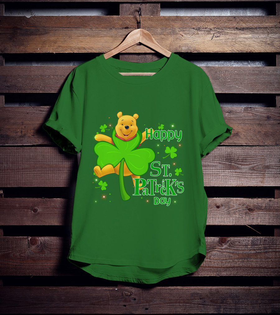 Happy St. Patrick's Day Pooh Shamrock T-Shirt