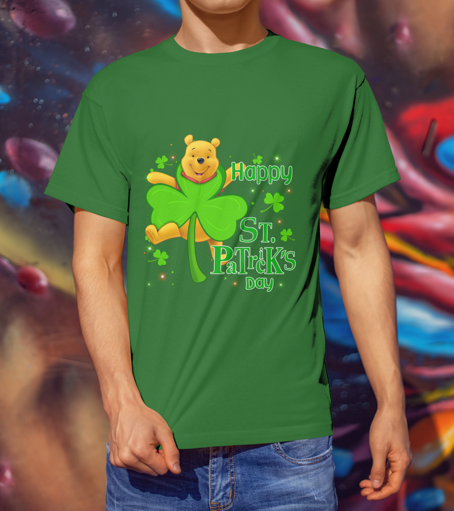 Happy St. Patrick's Day Pooh Shamrock T-Shirt