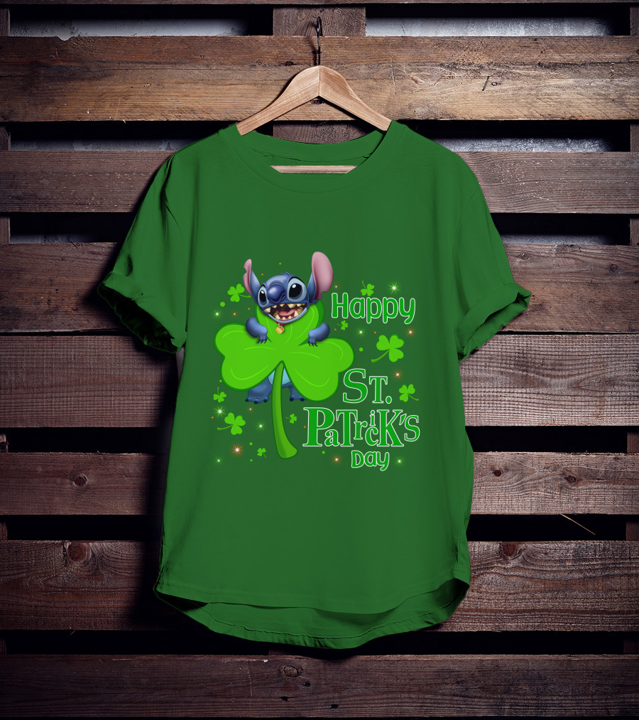 Happy St. Patrick's Day Stitch Shamrock T-Shirt