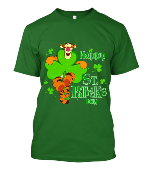 Tigger Happy St. Patrick's Day Shamrock T-Shirt