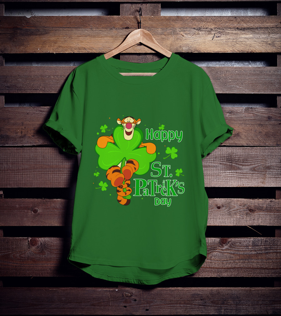 Tigger Happy St. Patrick's Day Shamrock T-Shirt