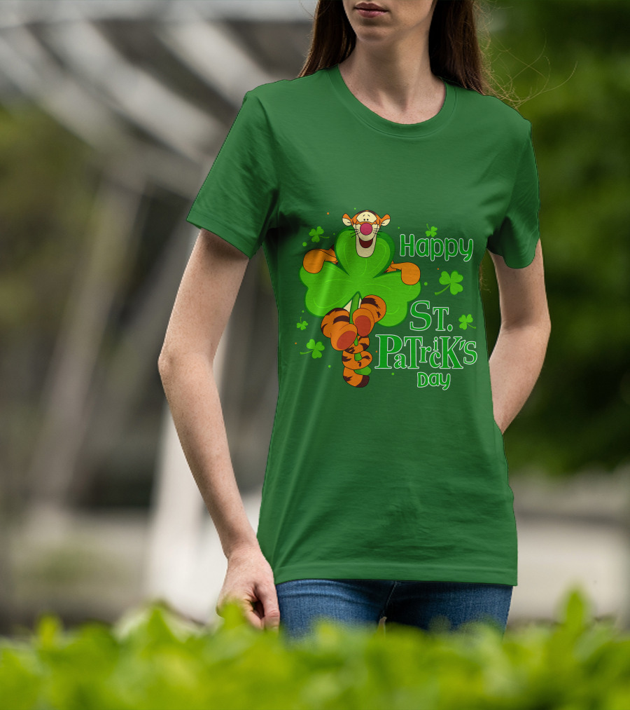 Tigger Happy St. Patrick's Day Shamrock T-Shirt