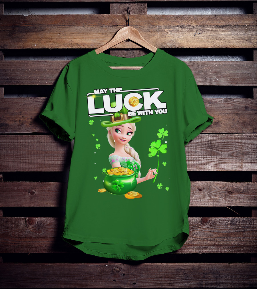May The Luck Be With You St Patrick's Day Elsa T-Shirt