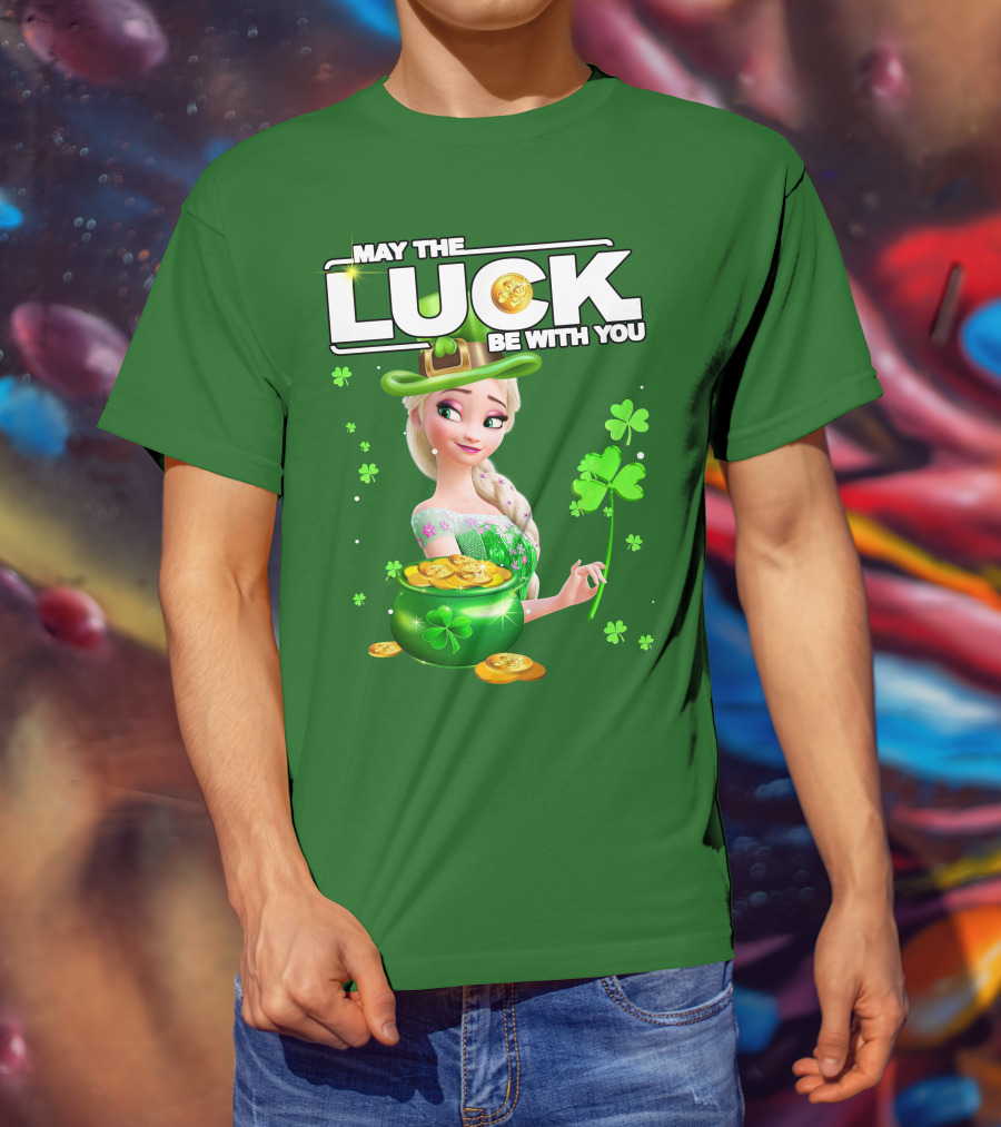 May The Luck Be With You St Patrick's Day Elsa T-Shirt