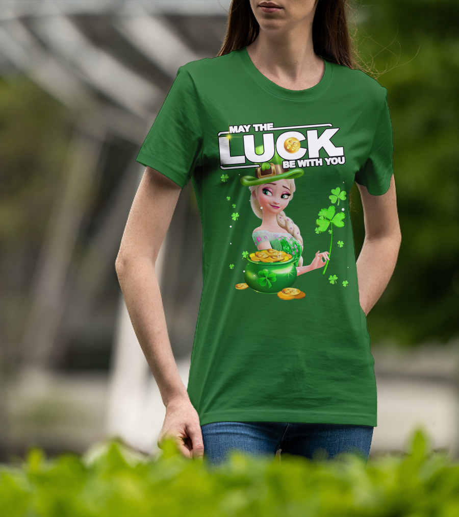 May The Luck Be With You St Patrick's Day Elsa T-Shirt