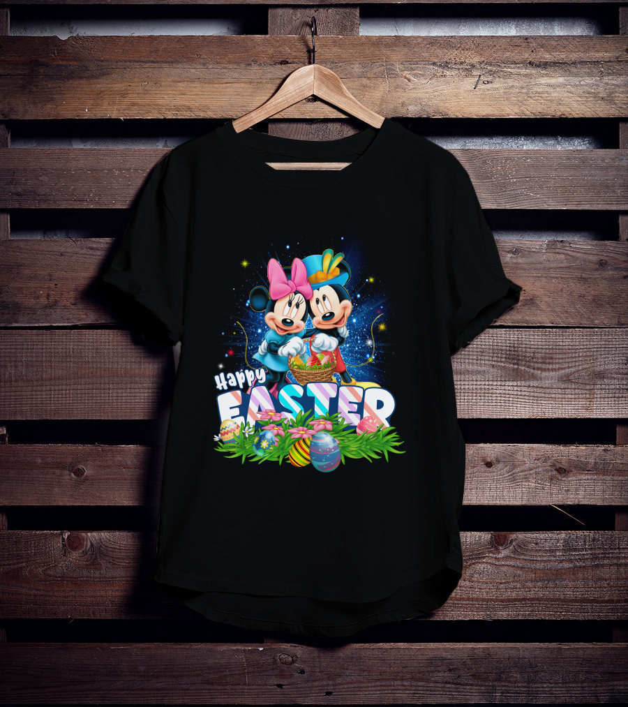 Mk Mn Happy Easter Basket Celebration With Colorful Eggs T-Shirt
