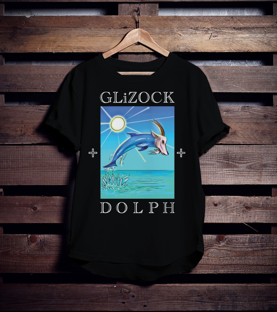 GLiZOCK DOLPH Goat Dolphin Jump Ocean T-Shirt